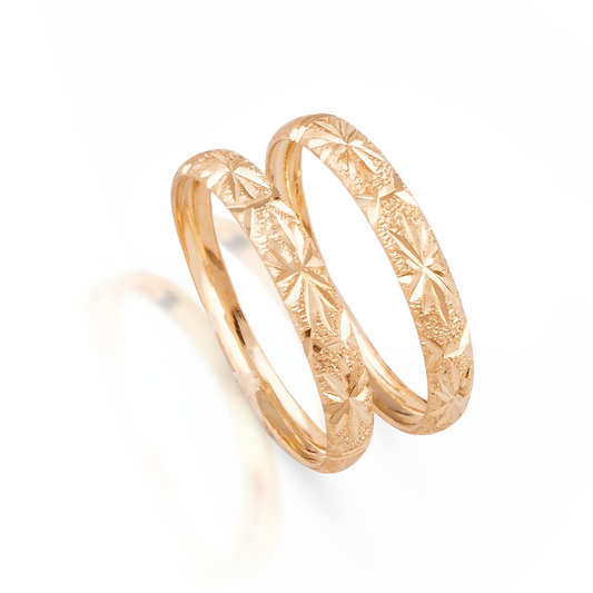 Par de Aparadores de Ouro 18k Diamantado Facetado