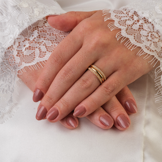 Par de Aparadores de Ouro 18k Cravejado