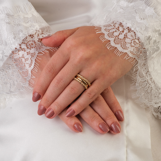 Par de Aparadores de Ouro 18k Diamantado Cravejado