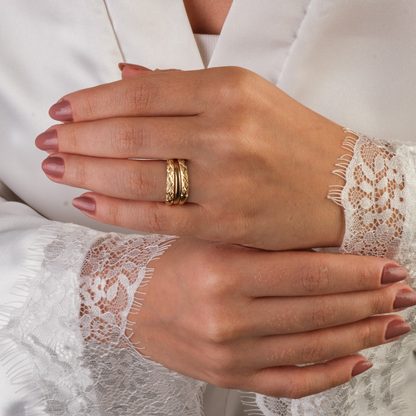 Par de Aparadores de Ouro 18k Diamantado Linear