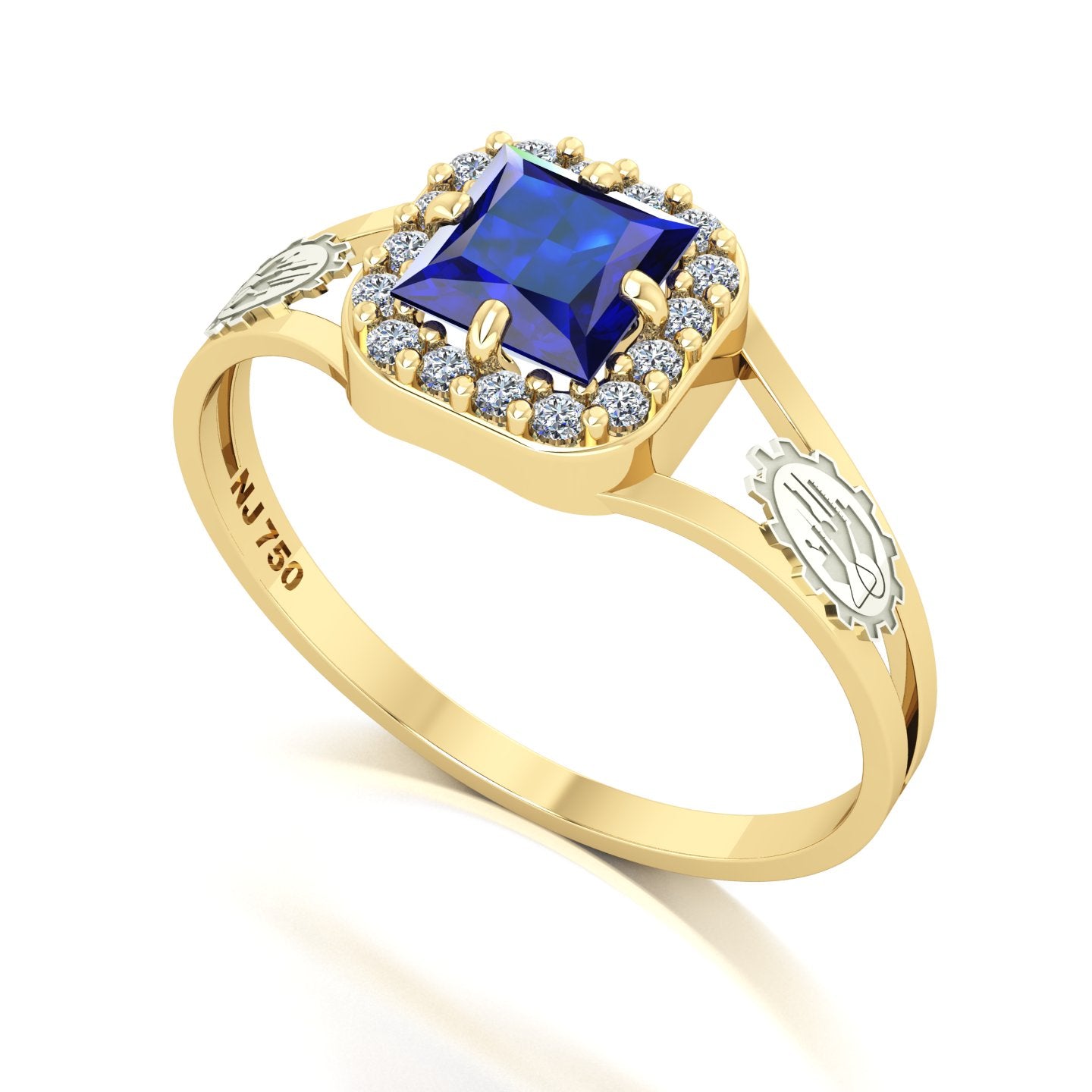 Anel de Formatura de Engenharia Química Big Square Ouro 18k