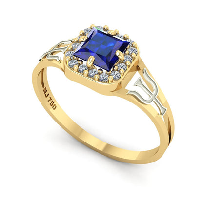 Anel de Formatura de Psicologia Big Square Ouro 18k