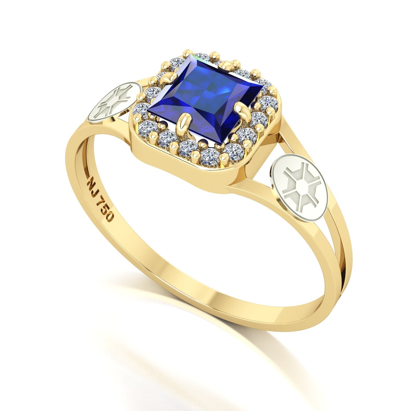 Anel de Formatura de Eng. Agronômica Big Square Ouro 18k