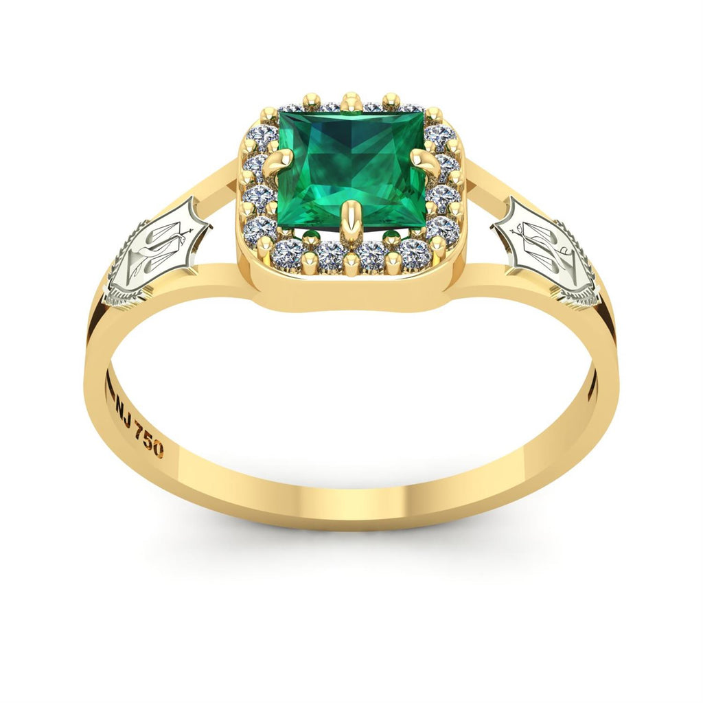 Anel de Formatura de Nutrição Big Square Ouro 18k