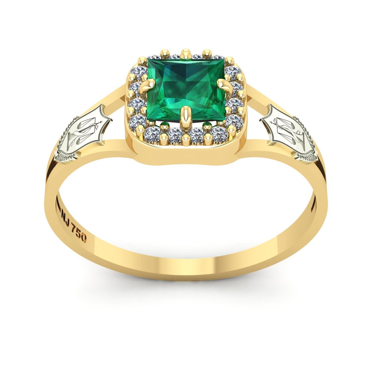 Anel de Formatura de Nutrição Big Square Ouro 18k