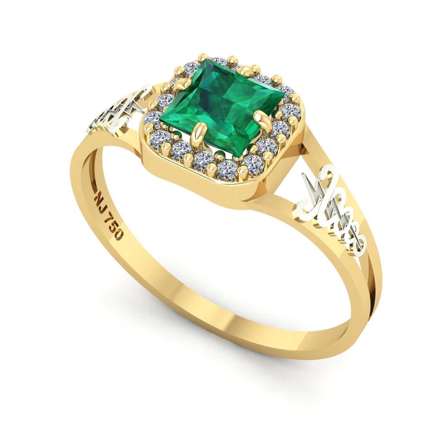 Anel de Formatura de Fisioterapia Big Square Ouro 18k