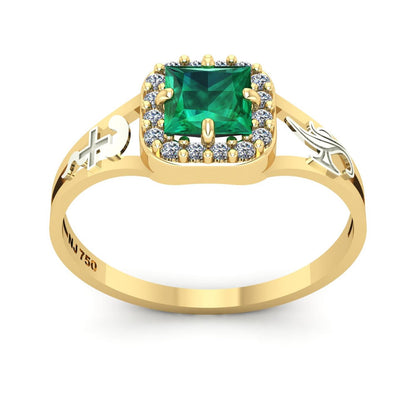 Anel de Formatura de Enfermagem Big Square Ouro 18k