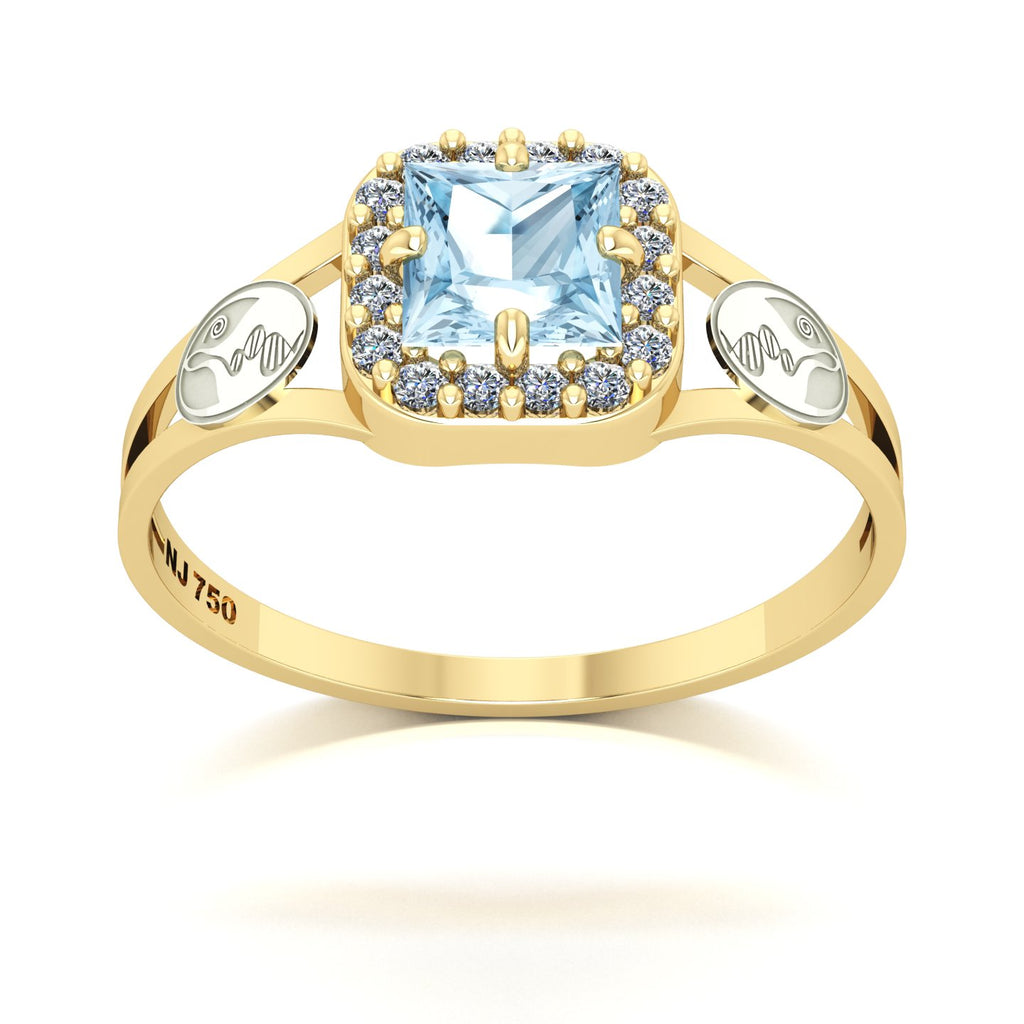 Anel de Formatura de Biologia Big Square Ouro 18k