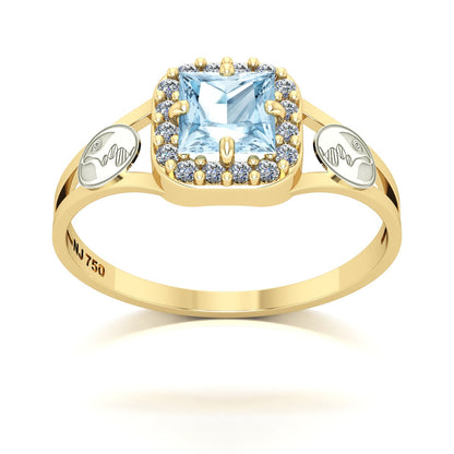 Anel de Formatura de Biologia Big Square Ouro 18k