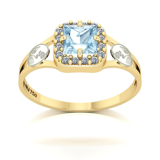 Anel de Formatura de Biologia Big Square Ouro 18k