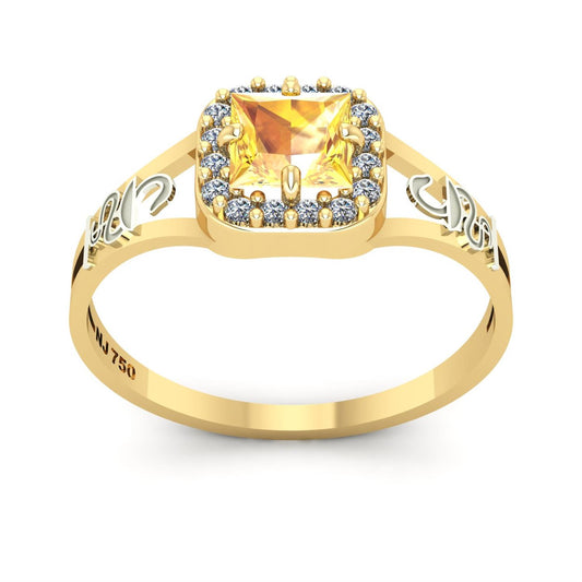 Anel de Formatura de Farmácia Big Square Ouro 18k