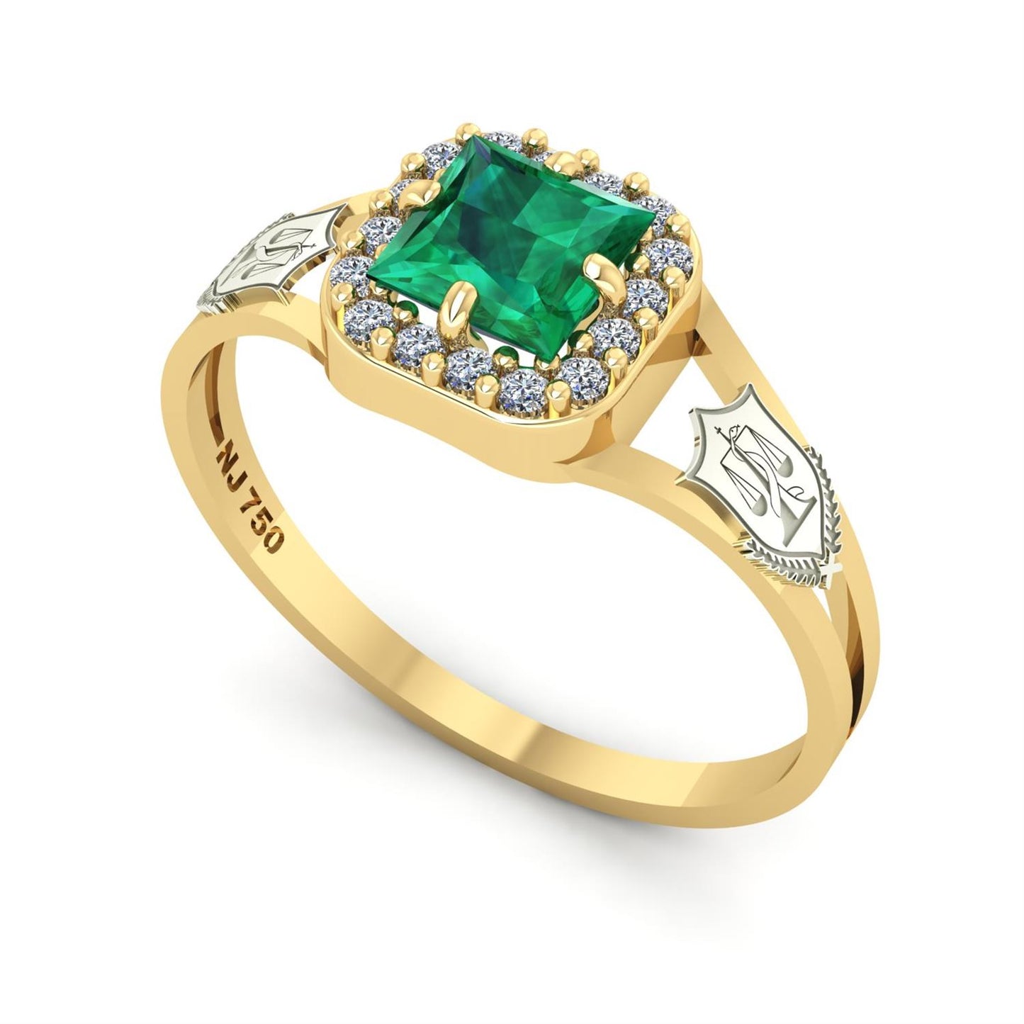 Anel de Formatura de Nutrição Big Square Ouro 18k