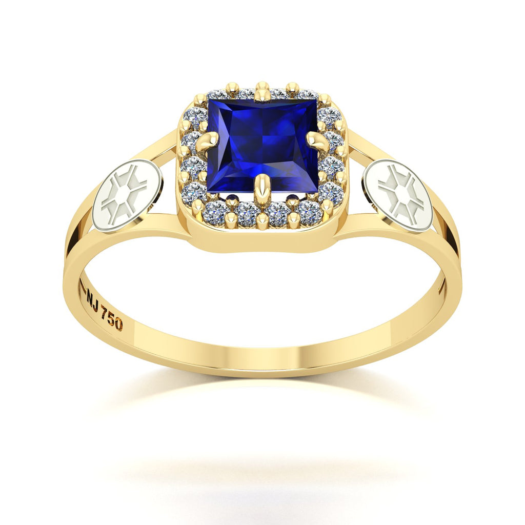 Anel de Formatura de Eng. Agronômica Big Square Ouro 18k