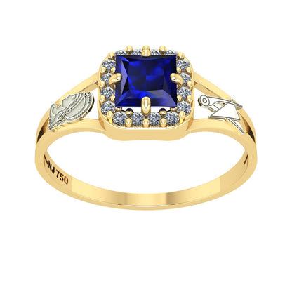 Anel de Formatura de Engenharia de Produção Big Square Ouro 18k
