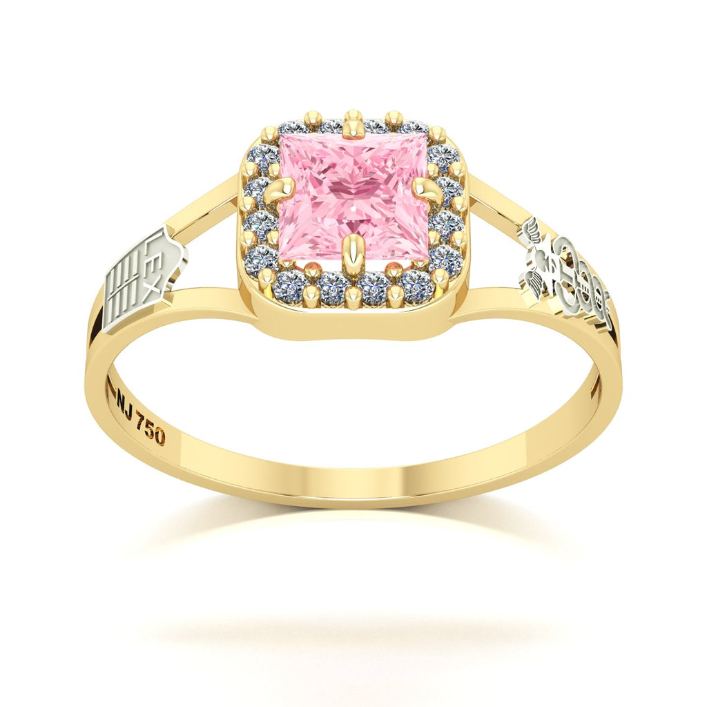 Anel de Formatura de Ciências Contábeis Big Square Ouro 18k