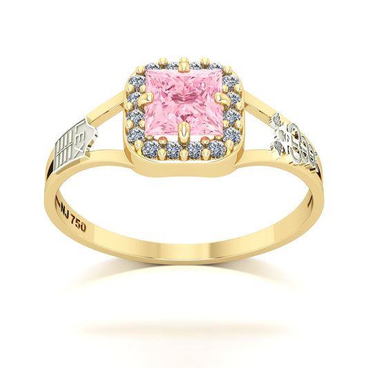 Anel de Formatura de Ciências Contábeis Big Square Ouro 18k
