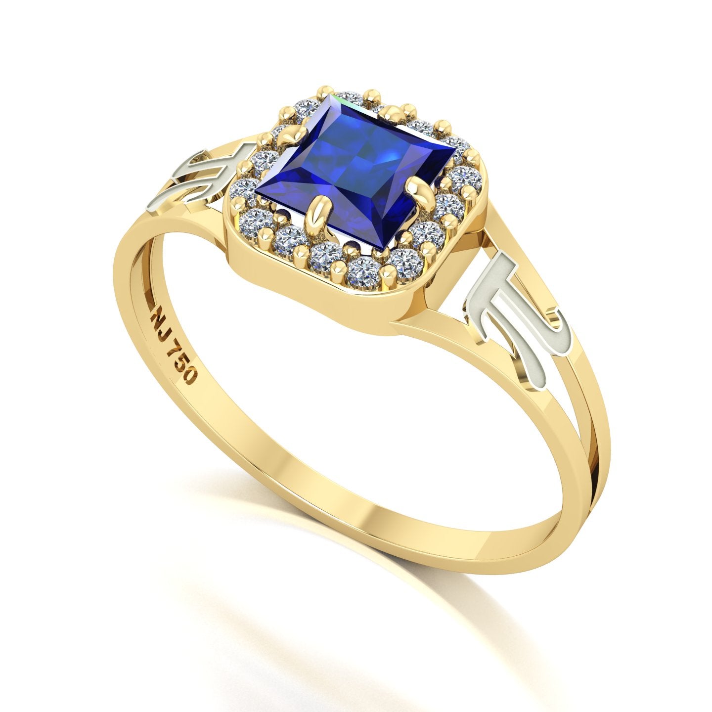 Anel de Formatura de Matemática Big Square Ouro 18k