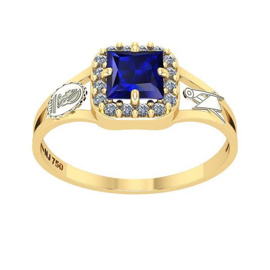 Anel de Formatura de Engenharia Civil Big Square Ouro 18k