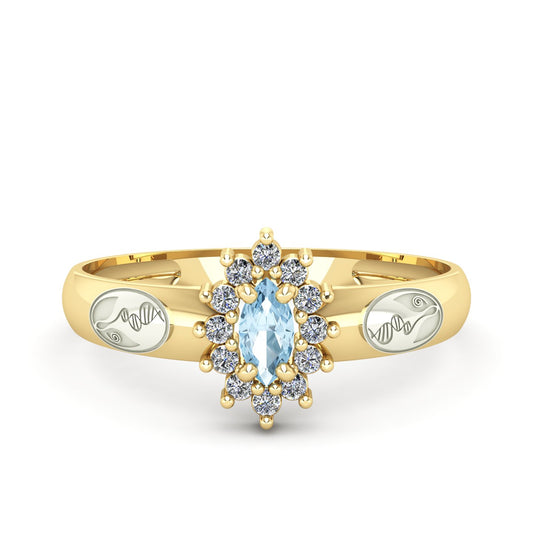 Anel de Formatura de Biologia Evermore III Ouro 18k