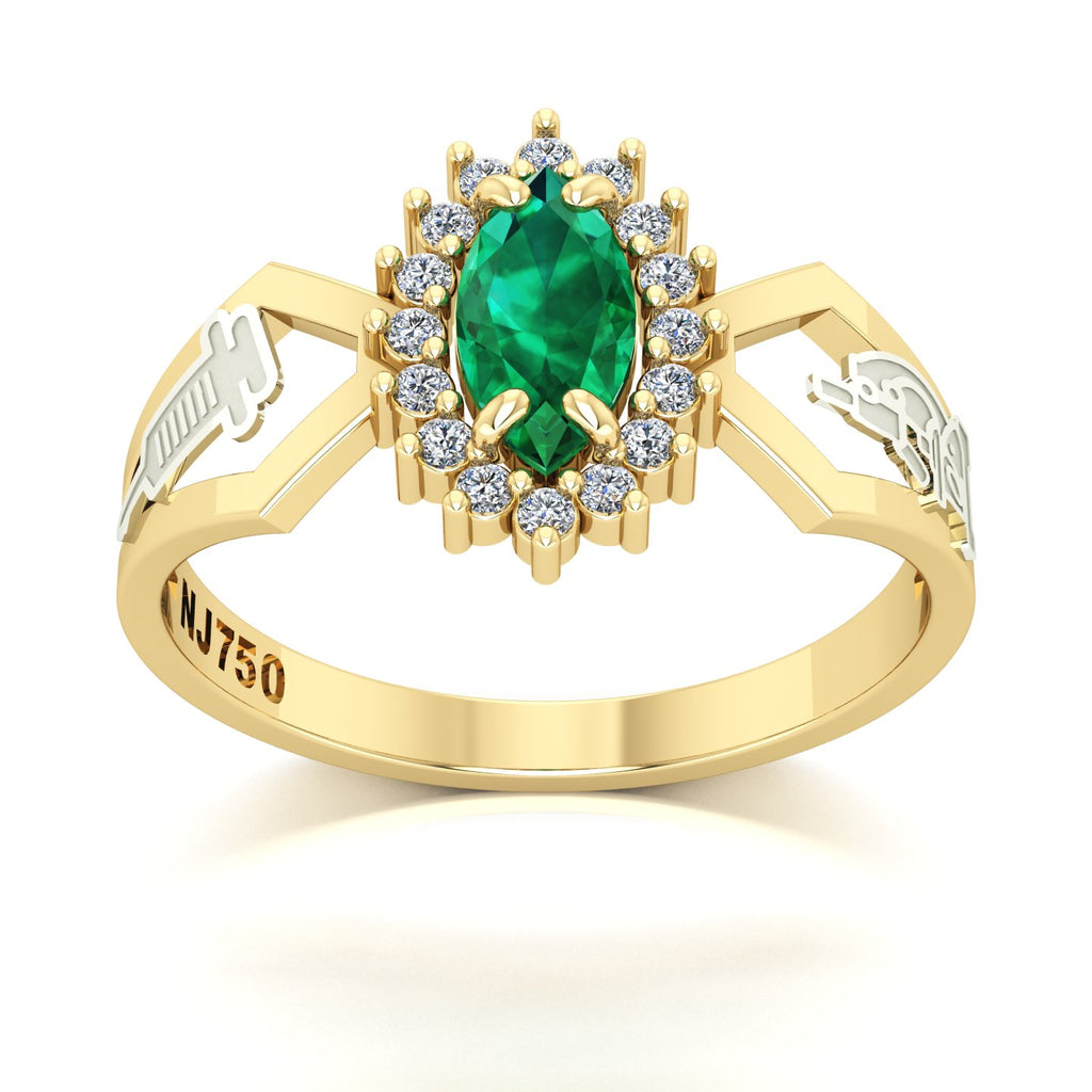 Anel de Formatura de Biomedicina Lovely V Ouro 18k