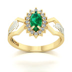 Anel de Formatura de Biomedicina Lovely V Ouro 18k