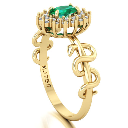 Anel de Formatura Bright Snakes Medicina Ouro 18k