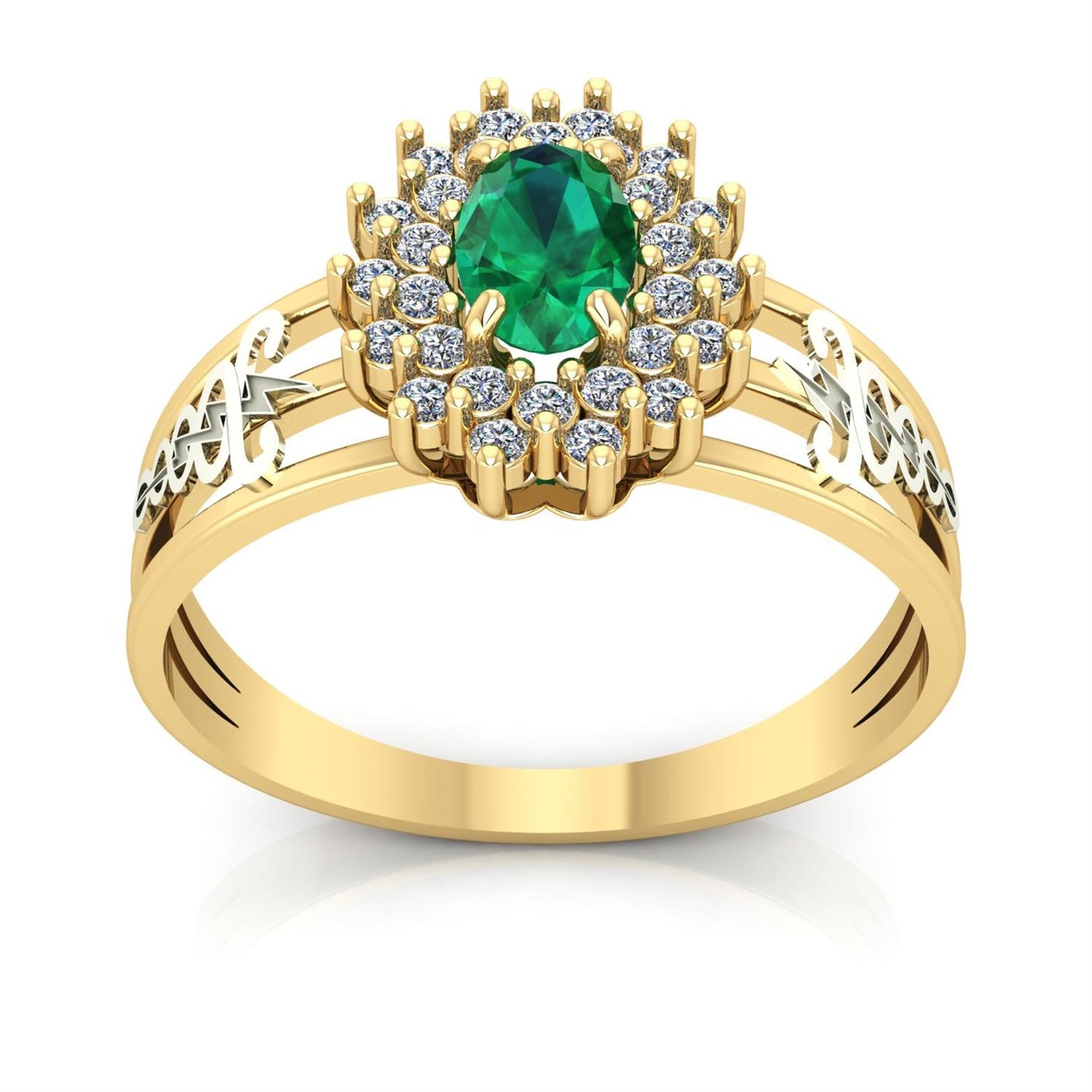 Anel de Formatura de Fisioterapia Bright Ouro 18k