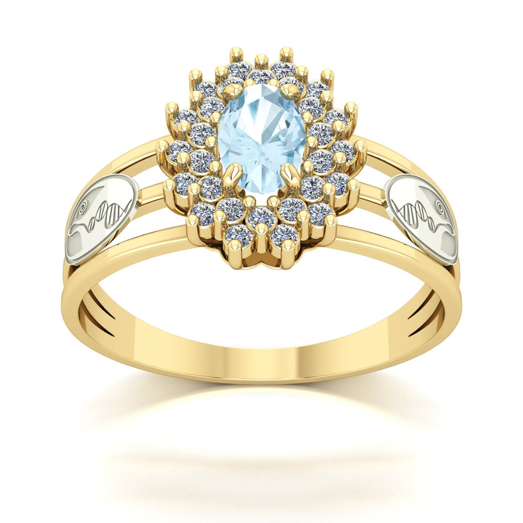 Anel de Formatura de Biologia Bright Ouro 18k