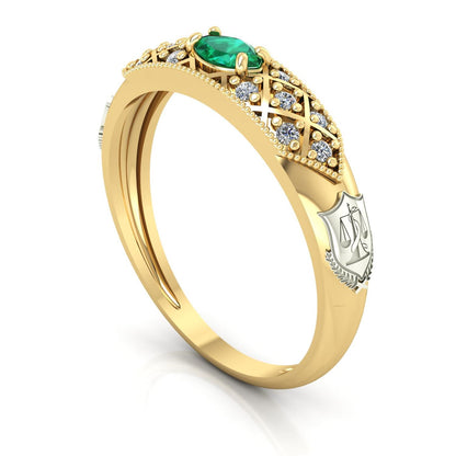Anel de Formatura de Nutrição Classic Ouro 18k