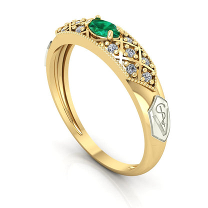 Anel de Formatura de Veterinária Classic Ouro 18k