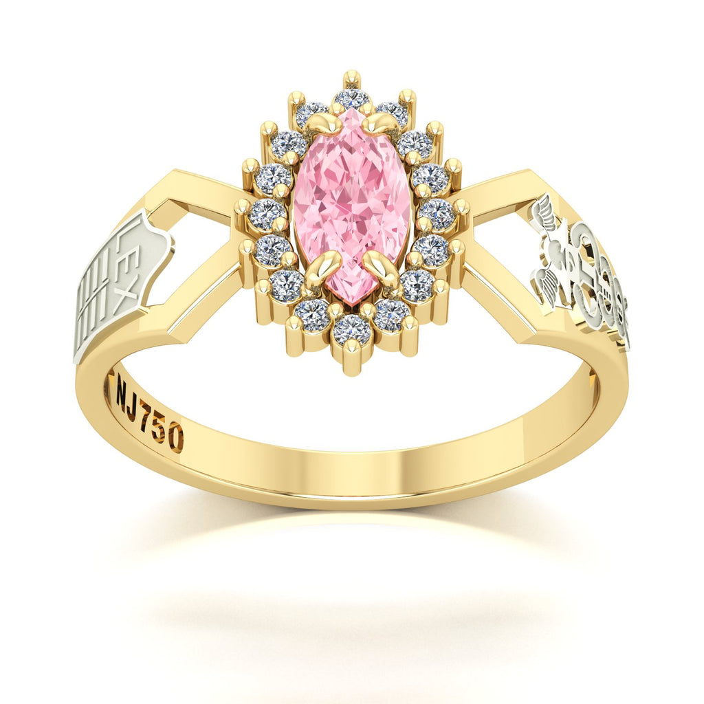 Anel de Formatura de Ciências Contábeis Lovely V Ouro 18k