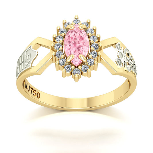Anel de Formatura de Ciências Contábeis Lovely V Ouro 18k