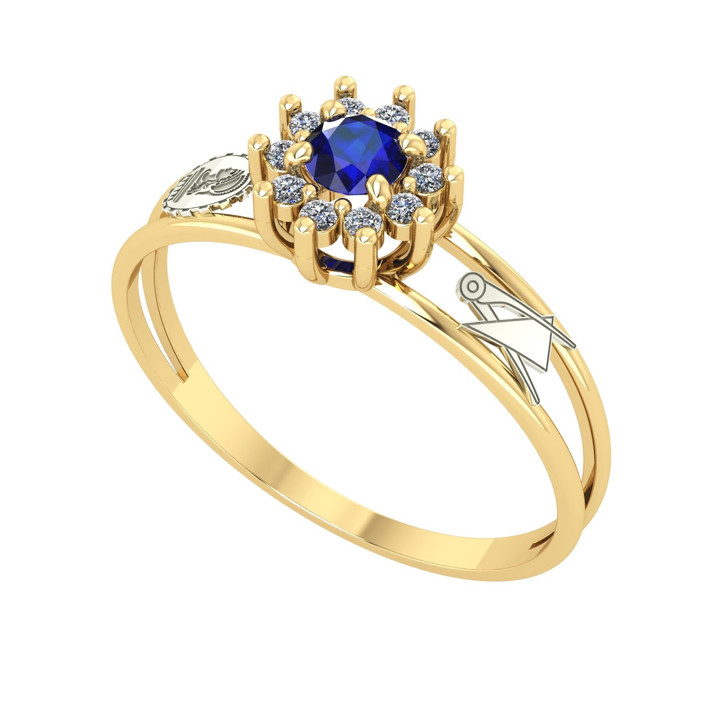 Anel de Formatura Engenharia Civil Crown Ouro 18k