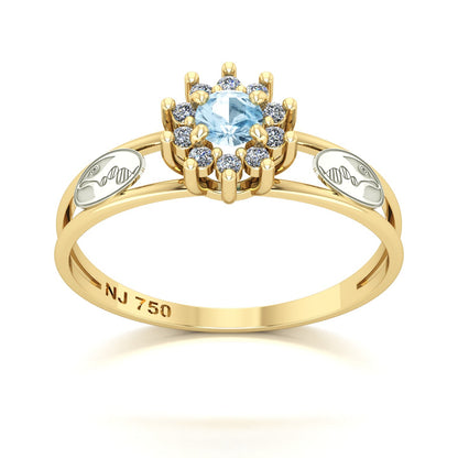 Anel de Formatura de Biologia Crown Ouro 18k