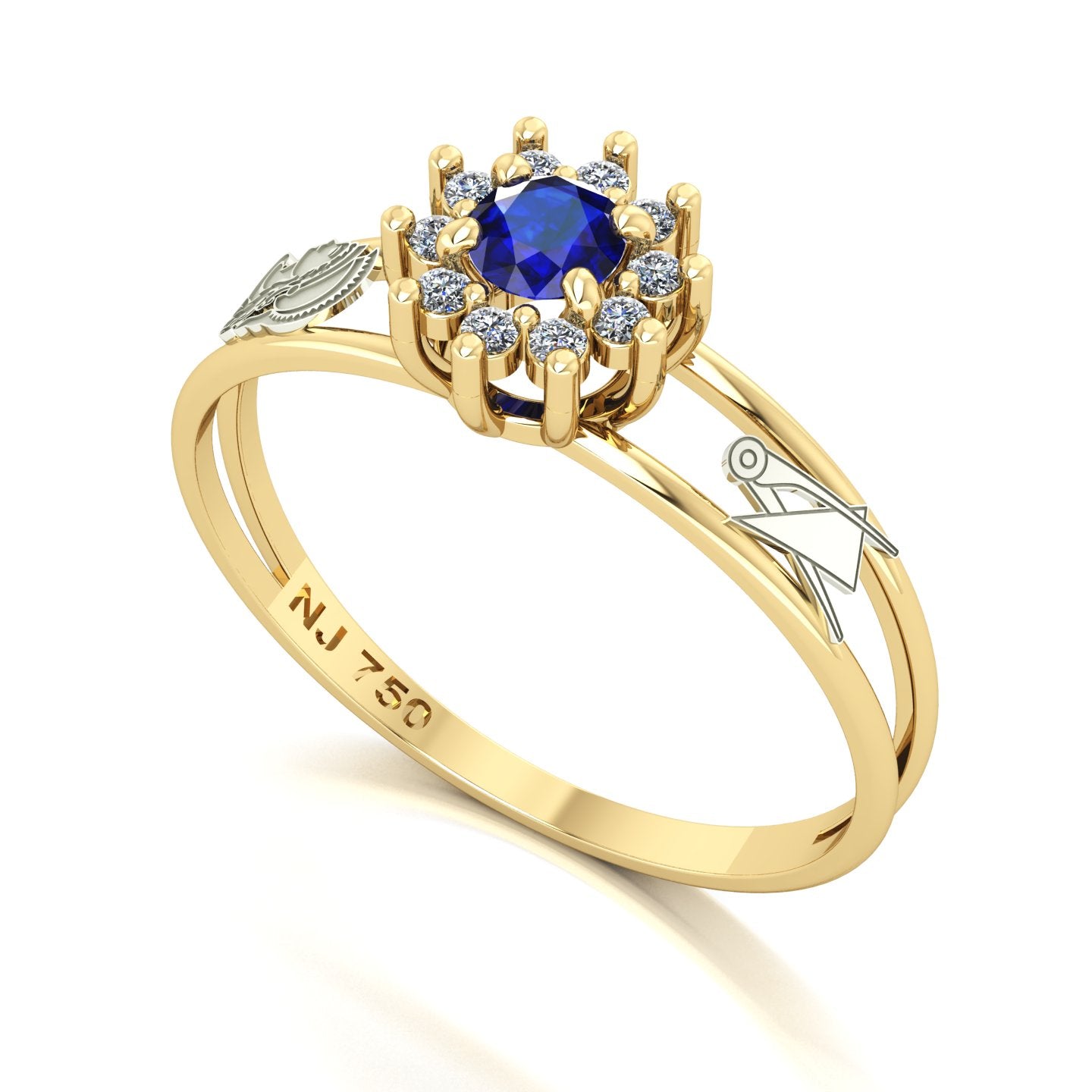 Anel de Formatura Engenharia de Produção Crown Ouro 18k
