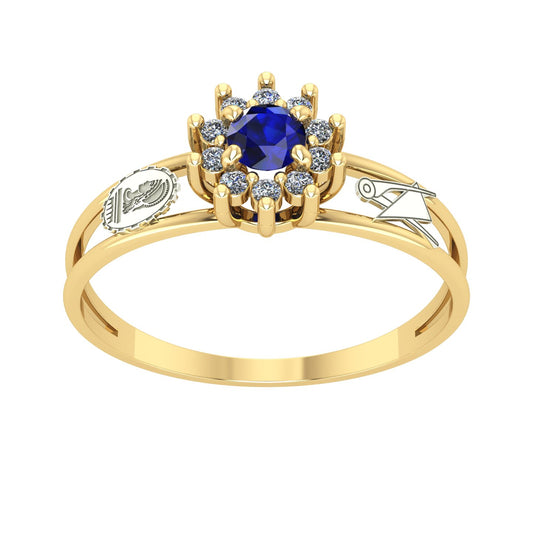 Anel de Formatura Engenharia Civil Crown Ouro 18k