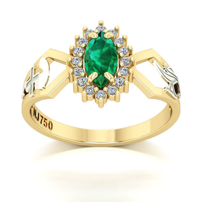 Anel de Formatura de Enfermagem Lovely V Ouro 18k