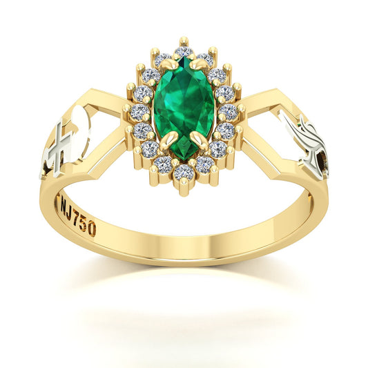 Anel de Formatura de Enfermagem Lovely V Ouro 18k