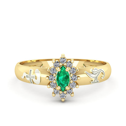Anel de Formatura de Enfermagem Evermore III Ouro 18k
