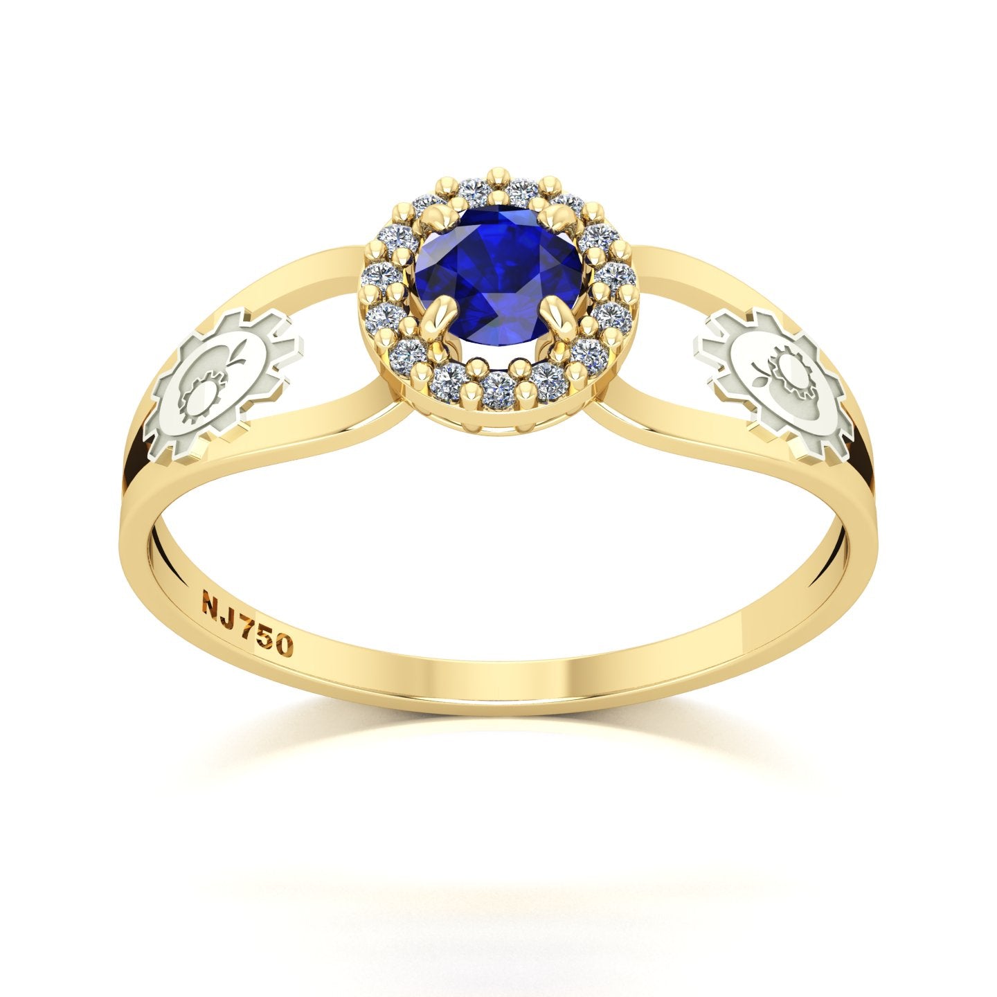 Anel de Formatura de Engenharia de Alimentos Shiny Ouro 18k