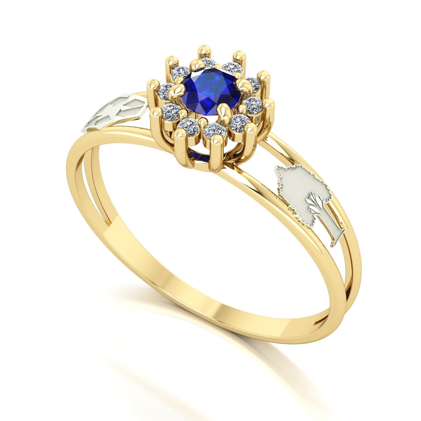 Anel de Formatura Engenharia Ambiental Crown Ouro 18k