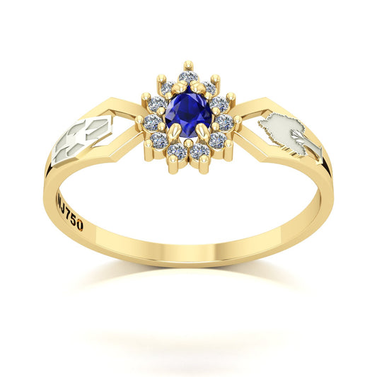 Anel de Formatura de Engenharia Ambiental Lovely III Ouro 18k