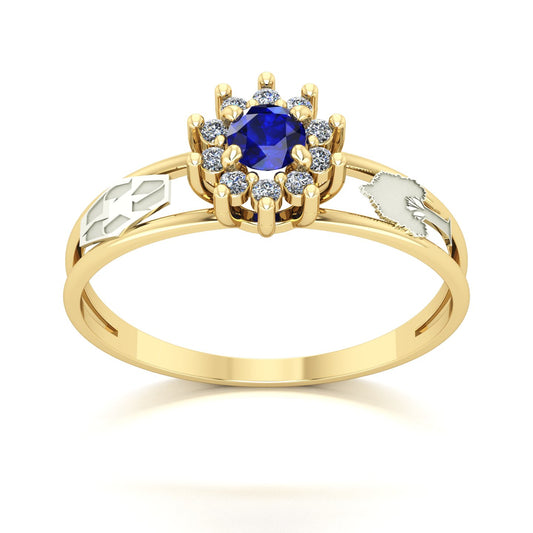 Anel de Formatura Engenharia Ambiental Crown Ouro 18k