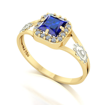 Anel de Formatura de Engenharia de Alimentos Big Square Ouro 18k