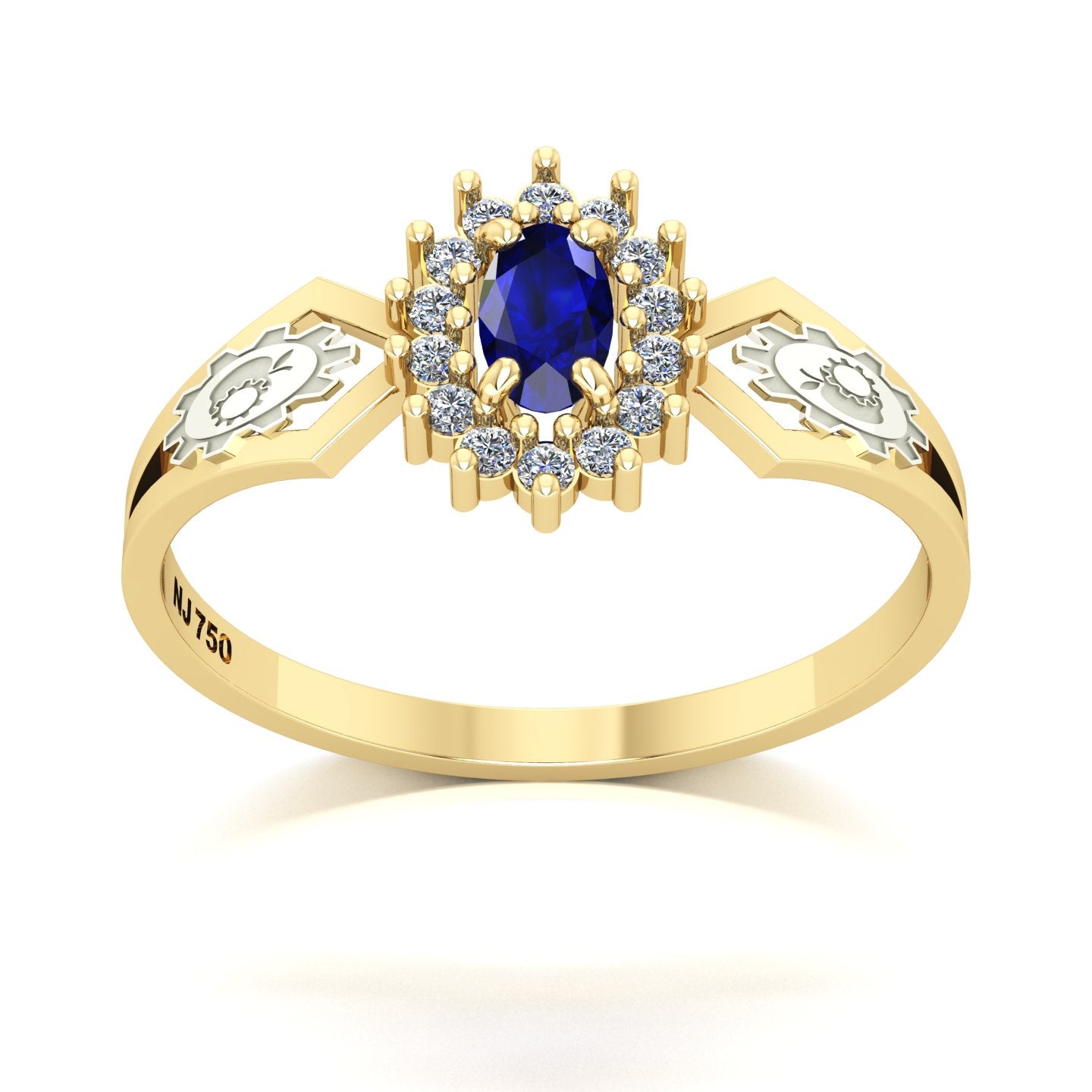 Anel de Formatura de Engenharia de Alimentos Lovely IV Ouro 18k