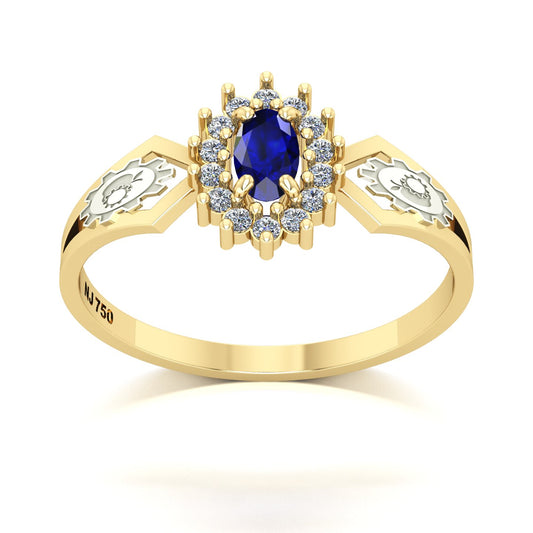 Anel de Formatura de Engenharia de Alimentos Lovely IV Ouro 18k