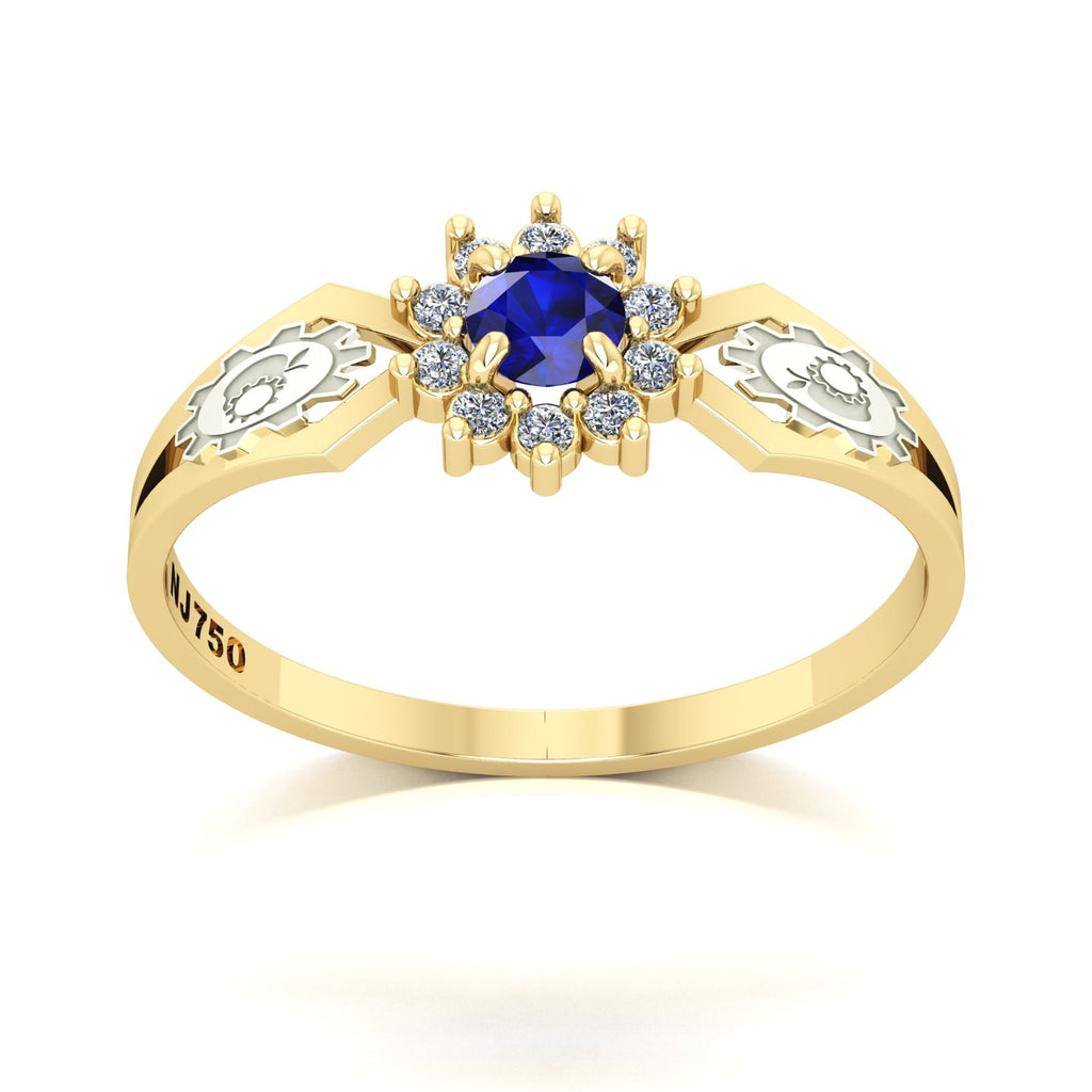 Anel de Formatura de Engenharia de Alimentos Lovely II Ouro 18k