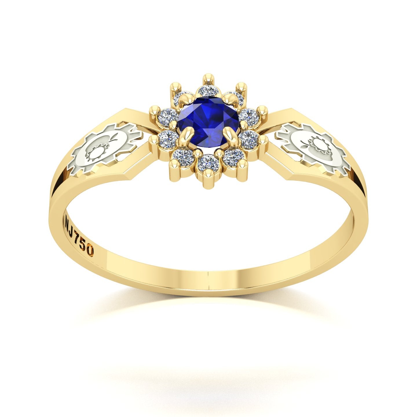 Anel de Formatura de Engenharia de Alimentos Lovely II Ouro 18k