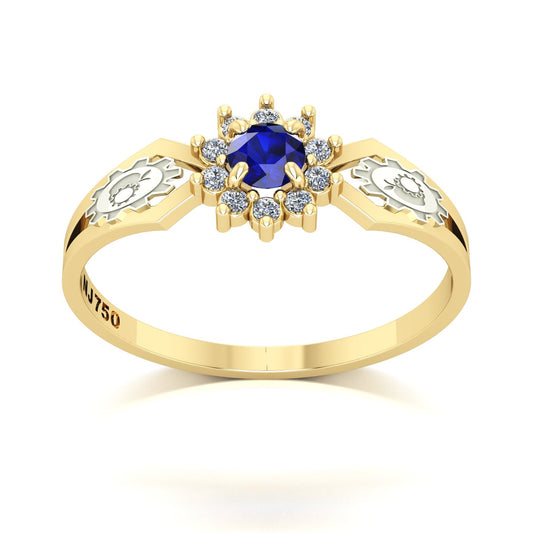 Anel de Formatura de Engenharia de Alimentos Lovely II Ouro 18k