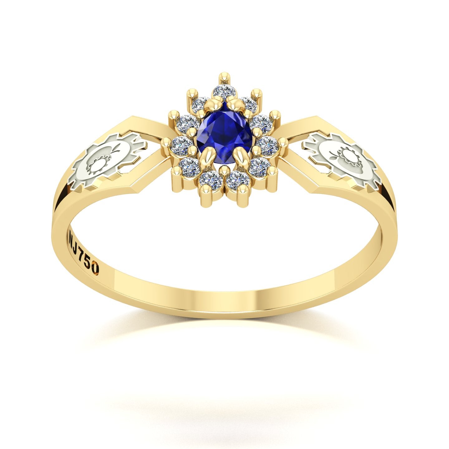 Anel de Formatura de Engenharia de Alimentos Lovely III Ouro 18k